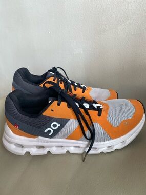 On Cloudrunning Men’s Athletic Shoes in Orange/Gray